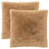 vidaXL Housse de coussin 2 pc HEERLEN Taupe 55 x 55 cm Fleece PV