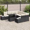 vidaXL Ensemble de canap&eacute; de jardin 9 pcs Noir et Cr&egrave;me polyrotin