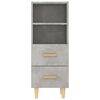 vidaXL Buffet Gris béton 34,5x34x90 cm Bois d'ingénierie