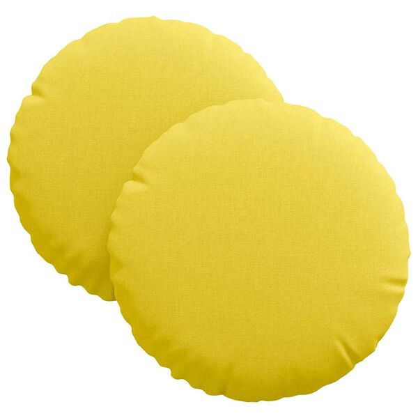 vidaXL Coussins de si&egrave;ge 2 pcs Jaune clair &Oslash;30 x 13 cm tissu