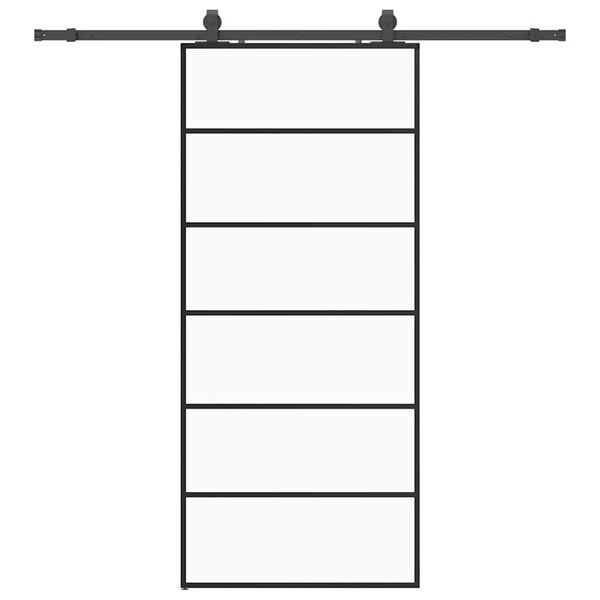 vidaXL Porte coulissante kit de quincaillerie noir 90x205 cm verre ESG