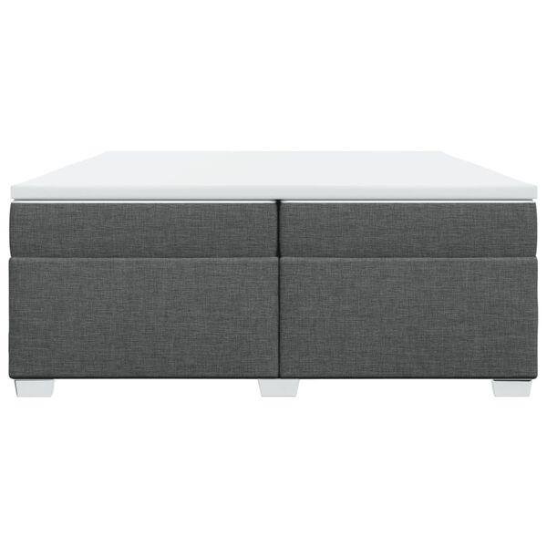 vidaXL Sommier &agrave; lattes de lit avec matelas Gris fonc&eacute; 200x200cm Tissu