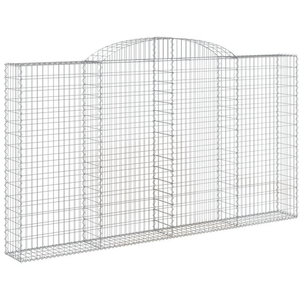 vidaXL Paniers &agrave; gabions arqu&eacute;s 8 pcs 300x30x160/180 cm fer galvanis&eacute;