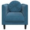 vidaXL Fauteuil avec coussin bleu velours