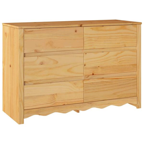 vidaXL Commode Drammen Chêne 111 x 43 x 73,5 cm Bois de pin massif