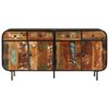 vidaXL Buffet 140x35x70 cm bois massif de récupération et métal
