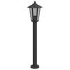 vidaXL Lampadaires d'extérieur 3 pcs noir 80 cm acier inoxydable