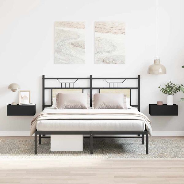 vidaXL Tables de chevet flottantes 2 pcs Noir 40x30x15 cm