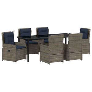 vidaXL Ensemble de salle &agrave; manger pour jardin 7 pc Gris Poly rotin