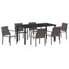 vidaXL Ensemble de salle &agrave; manger pour jardin 7 pcs Marron et Noir