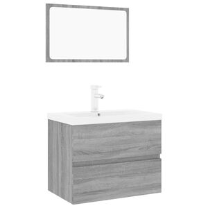 vidaXL Meubles de salle de bain Sonoma gris Bois d'ing&eacute;nierie