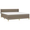 vidaXL Sommier &agrave; lattes de lit avec matelas Taupe 180x200 cm Tissu
