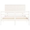 vidaXL Cadre de lit sans matelas blanc 140x200 cm bois massif