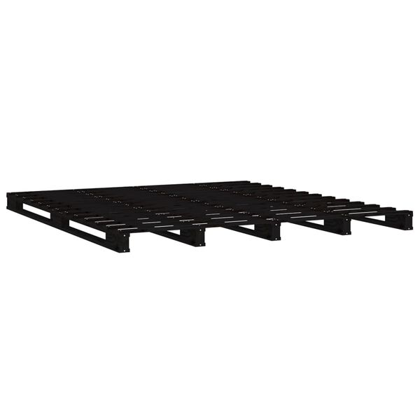 vidaXL Lit de palette sans matelas noir bois massif