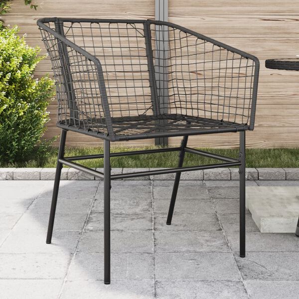 vidaXL Chaises de jardin lot de 2 Noir Résine tressée