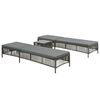 vidaXL Chaises longues lot de 2 avec table Résine tressée Gris