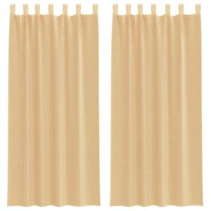 vidaXL Rideaux en voile avec boucles 2 pcs sable 140x245 cm