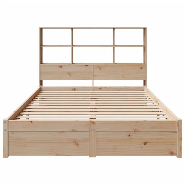 vidaXL Lit biblioth&egrave;que sans matelas 150x200 cm bois massif de pin