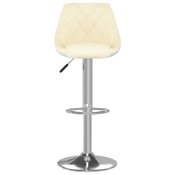 vidaXL Tabourets de bar lot de 2 crème et blanc similicuir