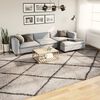 vidaXL Tapis shaggy &agrave; poils longs moderne beige anthracite 300x400 cm
