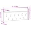 vidaXL Porte-manteau mural Blanc 100 x 40 x 12 cm Bois d'ing&eacute;nierie