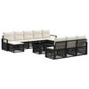 vidaXL Ensemble de canap&eacute; de jardin 11 pc Noir et blanc cr&egrave;me