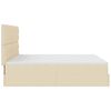 VidaXL Cadre de lit ottoman avec matelas cr&egrave;me 200x200cm tissu