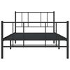 vidaXL Cadre de lit m&eacute;tal sans matelas avec pied de lit noir 80x200 cm