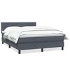 vidaXL Sommier &agrave; lattes de lit et matelas gris fonc&eacute; 160x210cm velours