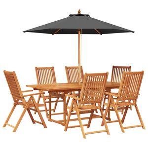 vidaXL Ensemble de salle &agrave; manger d'ext&eacute;rieur avec parasol 8 pc