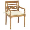 vidaXL Chaises Batavia avec coussins lot de 4 Bois de teck solide