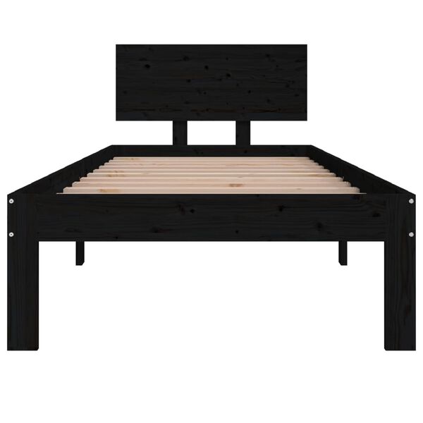 vidaXL Cadre de lit sans matelas noir 75x190 cm