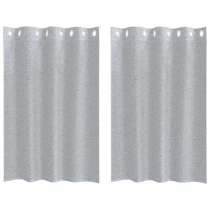 vidaXL Rideau en Voile 2 pc Gris fonc&eacute; 140 x 140 cm Polyester