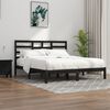 vidaXL Cadre de lit sans matelas noir bois massif 200x200 cm