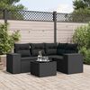 vidaXL Salon de jardin 5 pcs avec coussins noir r&eacute;sine tress&eacute;e