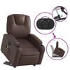 vidaXL Fauteuil inclinable de massage Marron Similicuir