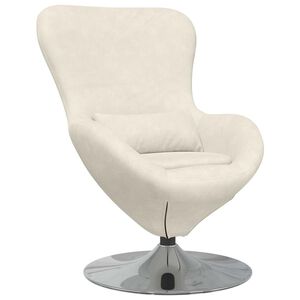 vidaXL Fauteuil &oelig;uf Cr&egrave;me Velours