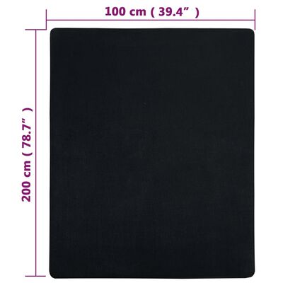 vidaXL Drap-housse Jersey Noir 100x200 cm Coton