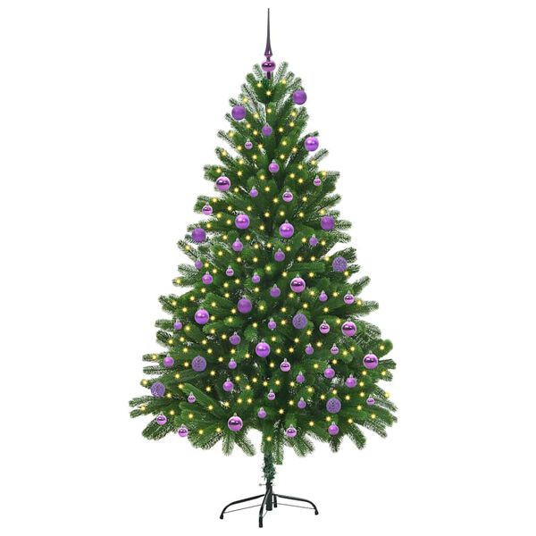 vidaXL Sapin de Noël avec 300 LED avec support Vert 180 cm PE