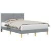 vidaXL Cadre de lit avec t&ecirc;te de lit Gris clair 140 x 190 cm Tissu