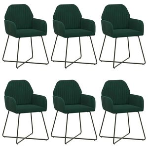 vidaXL Chaises de salle &agrave; manger 6 pc Velours Vert fonc&eacute;