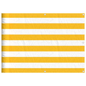 vidaXL Paravent de balcon &agrave; rayures jaunes et blanches 75 x 1000 cm