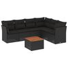 vidaXL Salon de jardin 7 pcs avec coussins noir r&eacute;sine tress&eacute;e