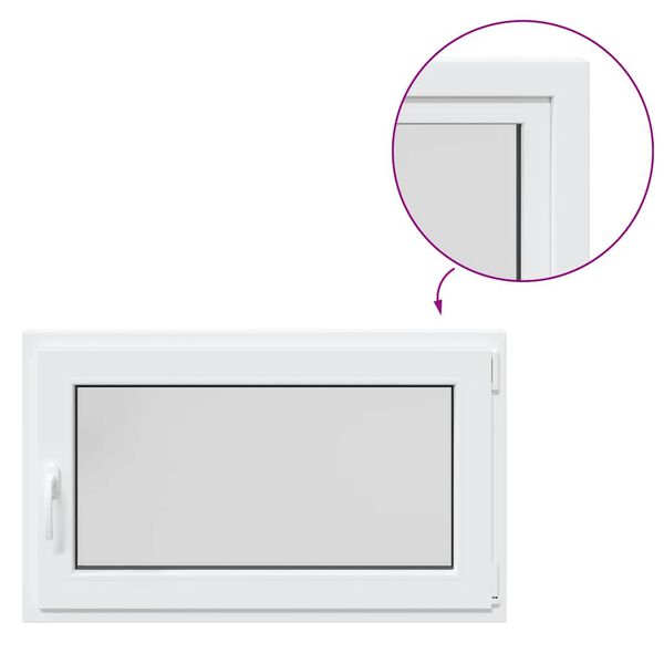 vidaXL Fenêtre de sous-sol« RISOR » 100 x 60 cm oscillo-battante DIN droite blanche