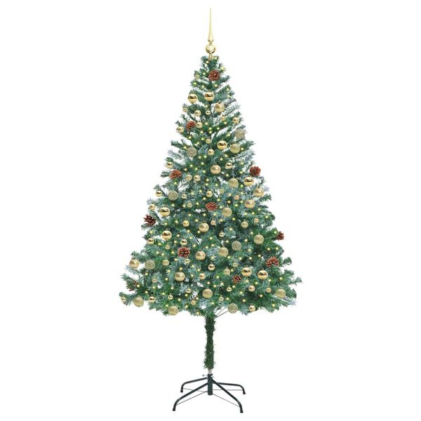 vidaXL Sapin de Noël artificiel avec 300 LED Vert 180 cm PVC et Acier