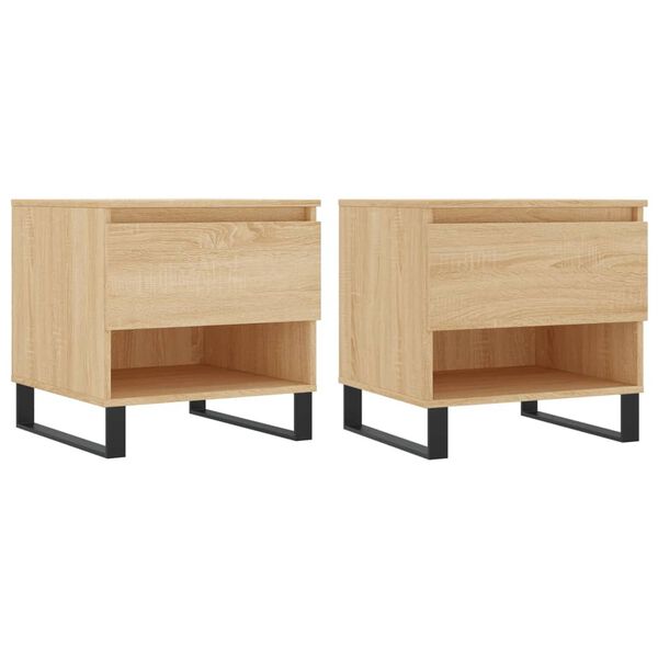 vidaXL Tables basses 2 pcs ch&ecirc;ne sonoma 50x46x50 cm bois d'ing&eacute;nierie