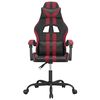 vidaXL Chaise de jeu pivotante Noir et rouge bordeaux Similicuir