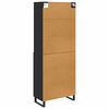 vidaXL Haut Armoire Ch&ecirc;ne noir 69,5 x 34 x 180 cm Bois d'ing&eacute;nierie