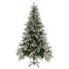 vidaXL Sapin de No&euml;l pr&eacute;-&eacute;clair&eacute; pommes de pin vert blanc 195cm PVC PE