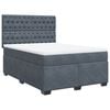 vidaXL Sommier &agrave; lattes de lit et matelas Gris fonc&eacute; 160x200cm Velours